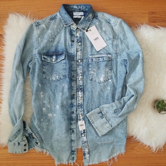 distressed jean shirt